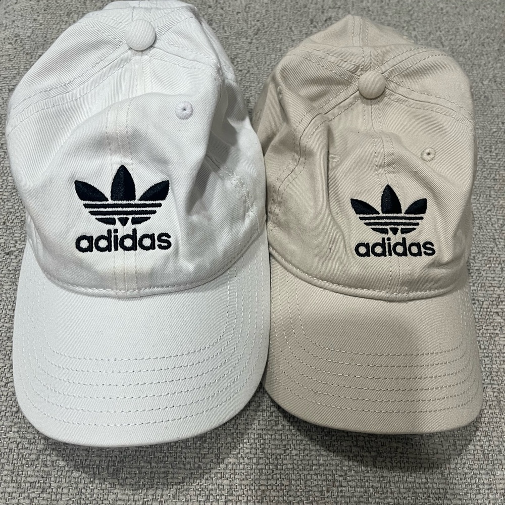 Adidas White and Tan Hats